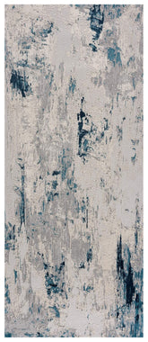10' Blue Abstract Dhurrie Runner Rug
